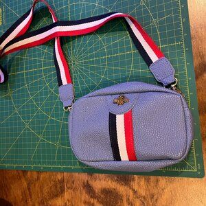 Red White & Blue Small Shoulder faux Leather Bee Handbag For Teens Or Women D